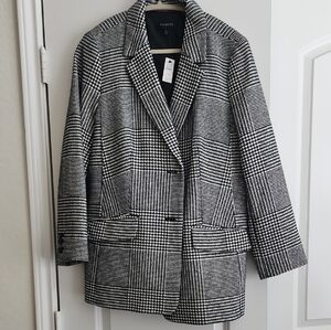 Talbots Black and White Houndstooth Blazer